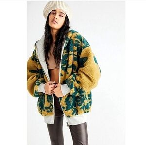 NWT! Free People We The Free, Canyon Moon Cardi Coat, Olive Combo, Size Small